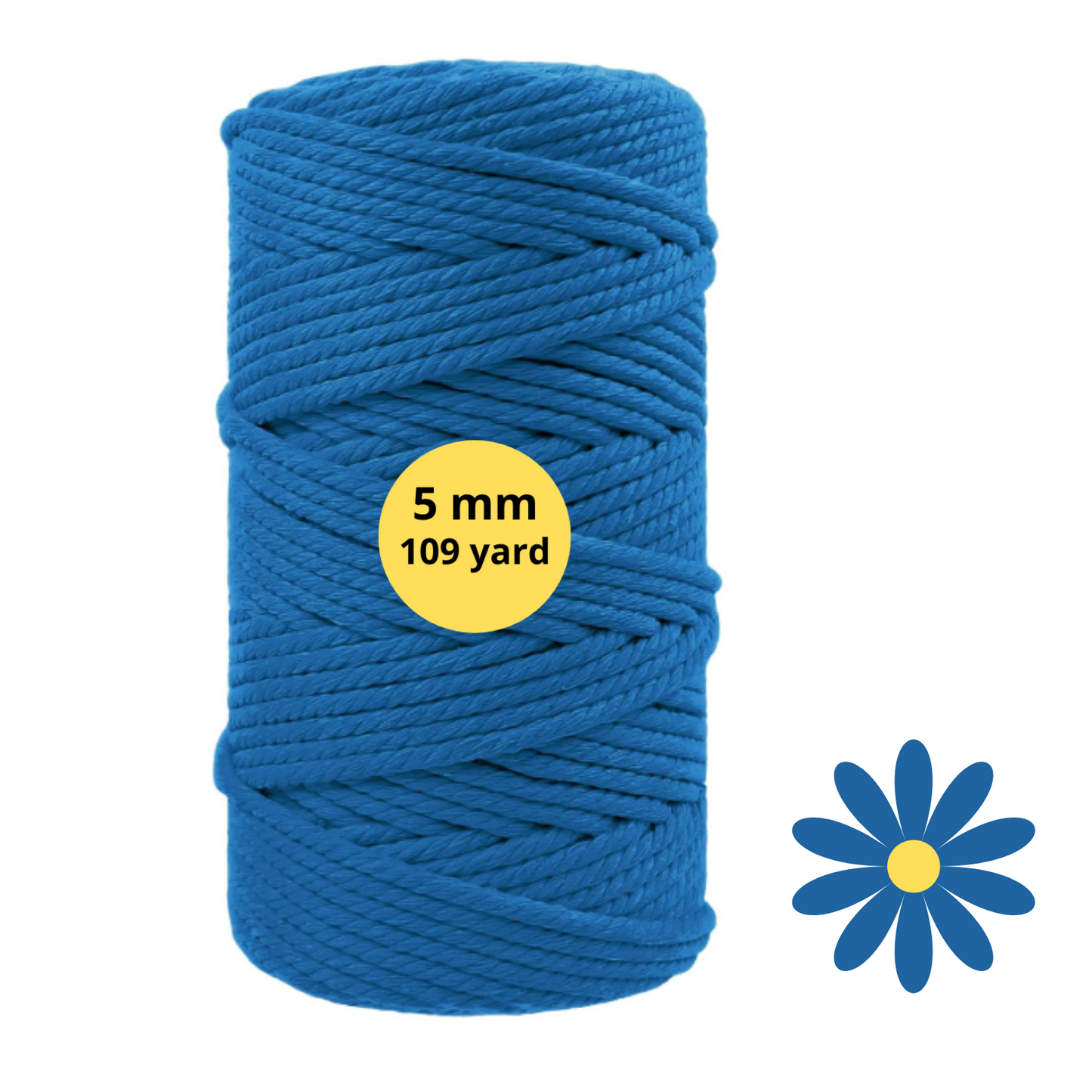 Natural Color Macrame Cord 5mm x 109yards, Colored Macrame Rope, 4 Strand Twisted Cotton Rope Macrame Yarn, Colorful Cotton Craft Cord for Wall Hanging, Plant Hangers, Crafts, Knitting