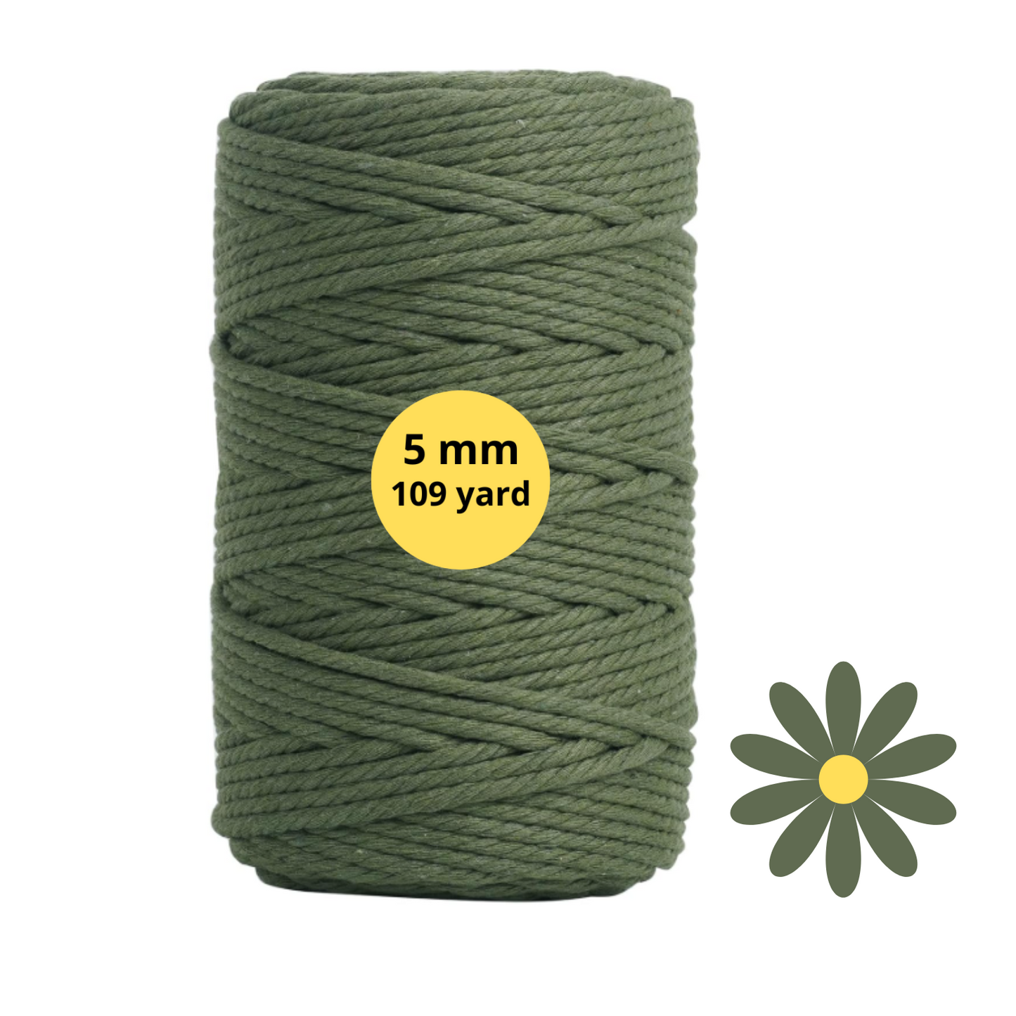 Natural Color Macrame Cord 5mm x 109yards, Colored Macrame Rope, 4 Strand Twisted Cotton Rope Macrame Yarn, Colorful Cotton Craft Cord for Wall Hanging, Plant Hangers, Crafts, Knitting