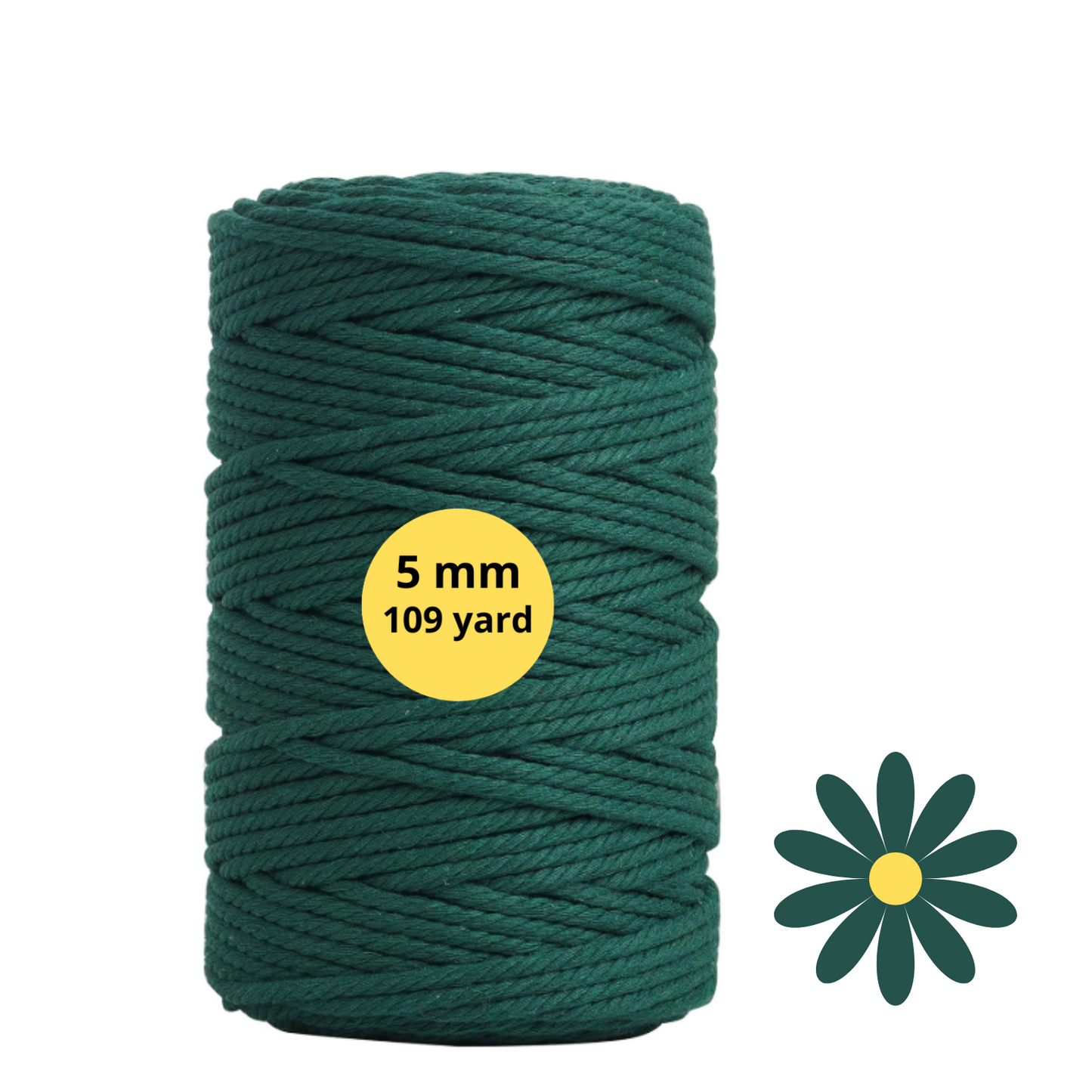 Natural Color Macrame Cord 5mm x 109yards, Colored Macrame Rope, 4 Strand Twisted Cotton Rope Macrame Yarn, Colorful Cotton Craft Cord for Wall Hanging, Plant Hangers, Crafts, Knitting