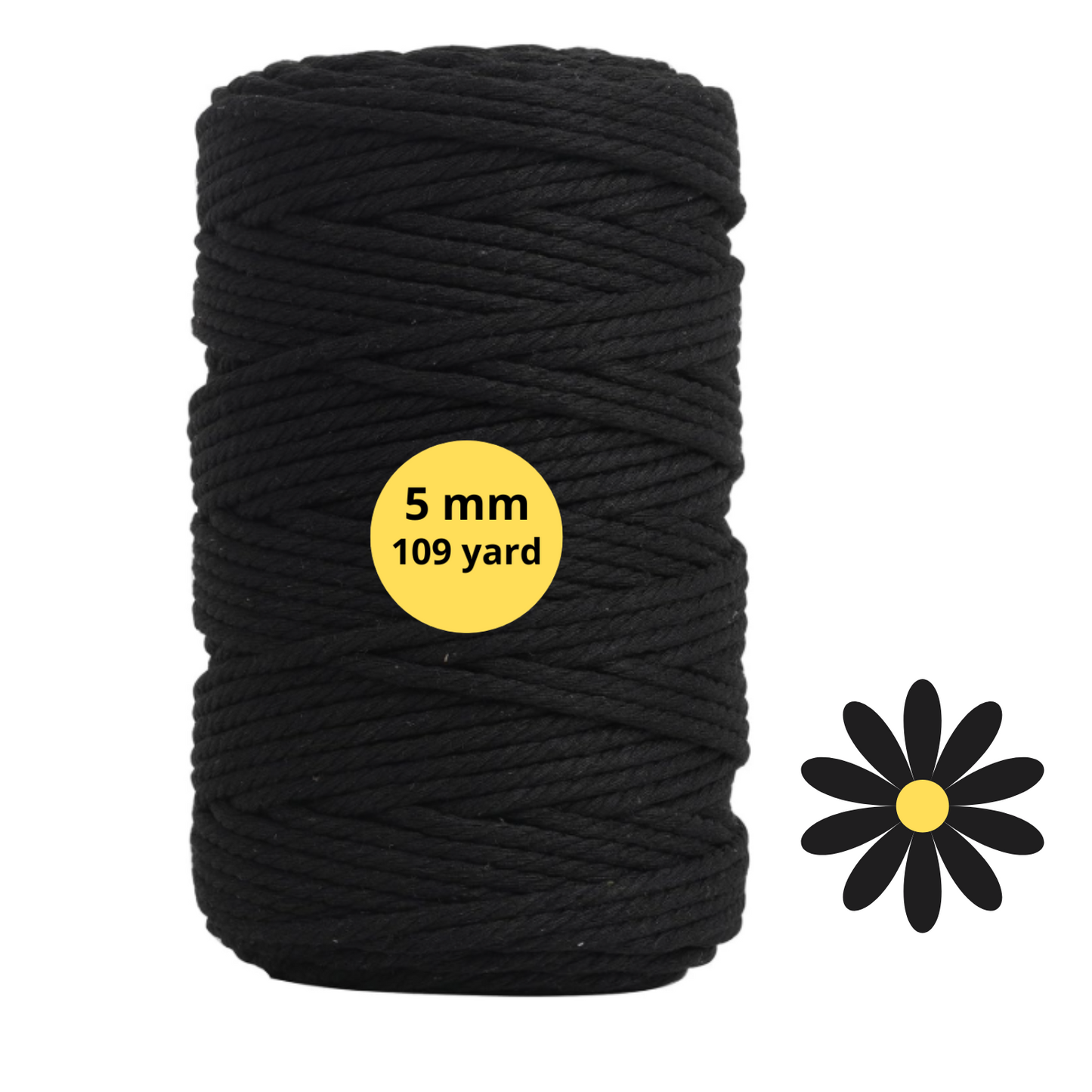 Natural Color Macrame Cord 5mm x 109yards, Colored Macrame Rope, 4 Strand Twisted Cotton Rope Macrame Yarn, Colorful Cotton Craft Cord for Wall Hanging, Plant Hangers, Crafts, Knitting