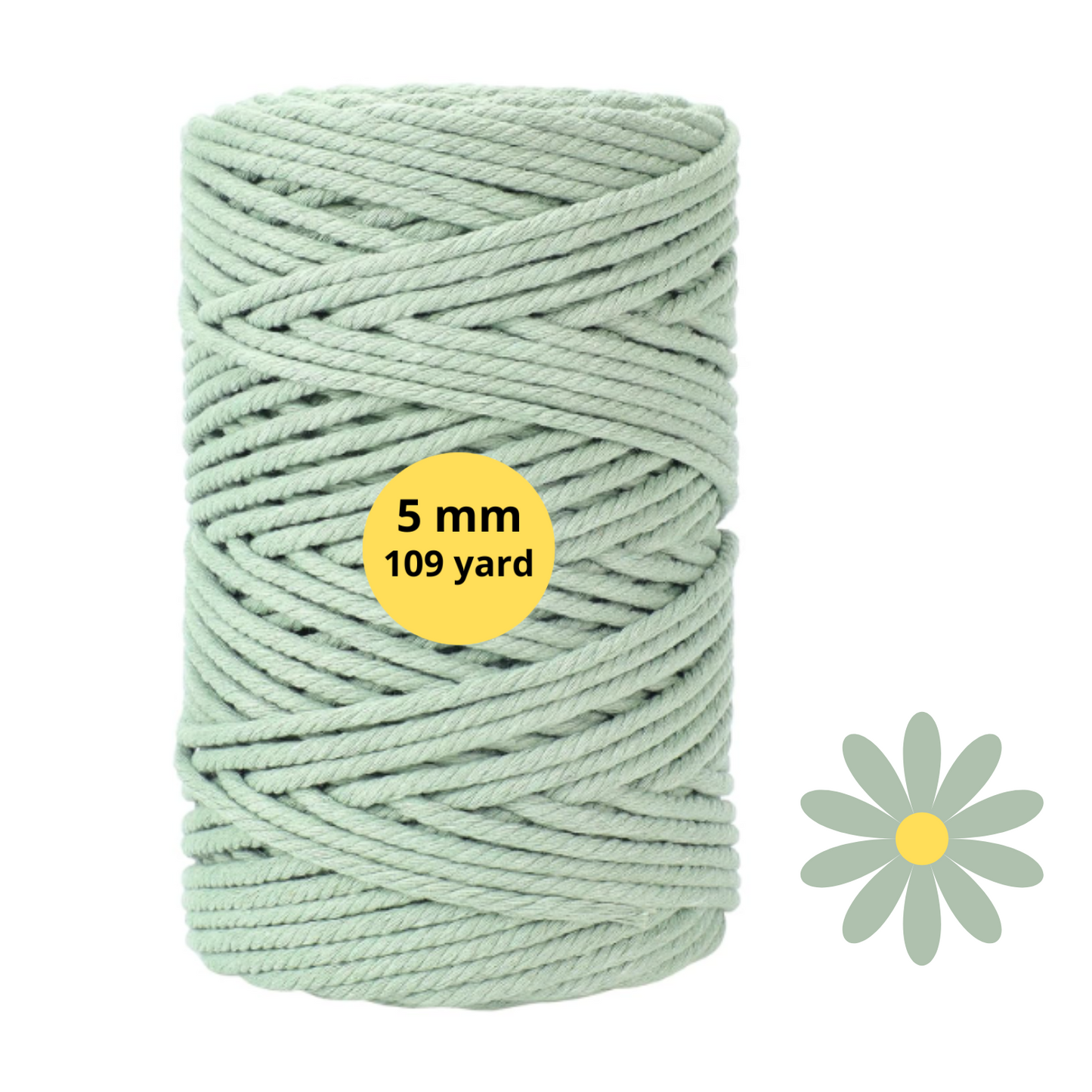 Natural Color Macrame Cord 5mm x 109yards, Colored Macrame Rope, 4 Strand Twisted Cotton Rope Macrame Yarn, Colorful Cotton Craft Cord for Wall Hanging, Plant Hangers, Crafts, Knitting