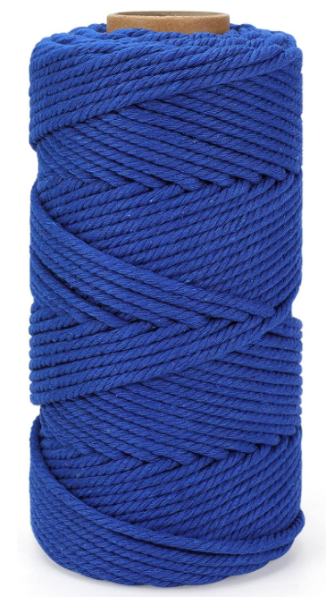 Natural Color Macrame Cord 3mm x 109yards, Colored Macrame Rope, 4 Strand Twisted Cotton Rope Macrame Yarn, Colorful Cotton Craft Cord for Wall Hanging, Plant Hangers, Crafts, Knitting