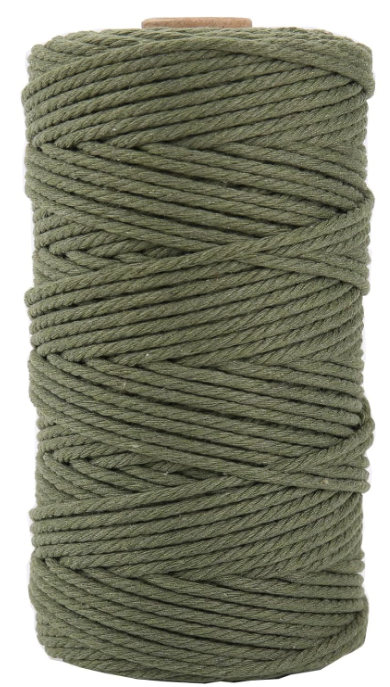Natural Color Macrame Cord 3mm x 109yards, Colored Macrame Rope, 4 Strand Twisted Cotton Rope Macrame Yarn, Colorful Cotton Craft Cord for Wall Hanging, Plant Hangers, Crafts, Knitting