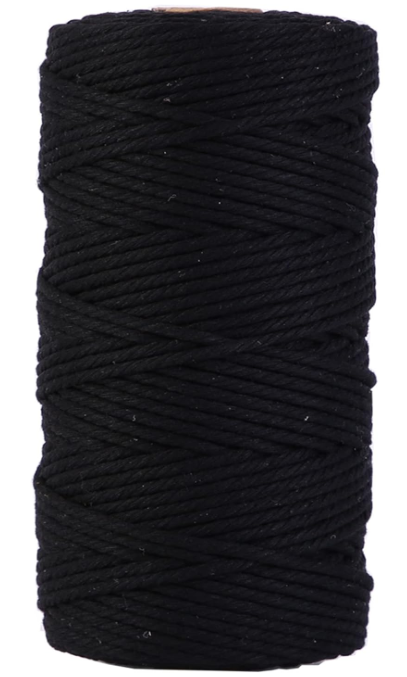 Natural Color Macrame Cord 3mm x 109yards, Colored Macrame Rope, 4 Strand Twisted Cotton Rope Macrame Yarn, Colorful Cotton Craft Cord for Wall Hanging, Plant Hangers, Crafts, Knitting