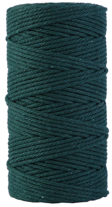 Natural Color Macrame Cord 3mm x 109yards, Colored Macrame Rope, 4 Strand Twisted Cotton Rope Macrame Yarn, Colorful Cotton Craft Cord for Wall Hanging, Plant Hangers, Crafts, Knitting