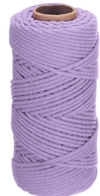 Natural Color Macrame Cord 3mm x 109yards, Colored Macrame Rope, 4 Strand Twisted Cotton Rope Macrame Yarn, Colorful Cotton Craft Cord for Wall Hanging, Plant Hangers, Crafts, Knitting