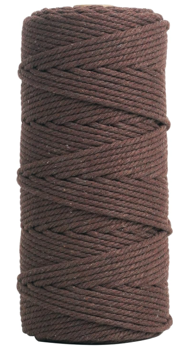 Natural Color Macrame Cord 3mm x 109yards, Colored Macrame Rope, 4 Strand Twisted Cotton Rope Macrame Yarn, Colorful Cotton Craft Cord for Wall Hanging, Plant Hangers, Crafts, Knitting