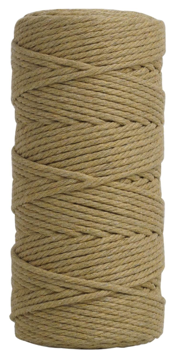 Natural Color Macrame Cord 3mm x 109yards, Colored Macrame Rope, 4 Strand Twisted Cotton Rope Macrame Yarn, Colorful Cotton Craft Cord for Wall Hanging, Plant Hangers, Crafts, Knitting
