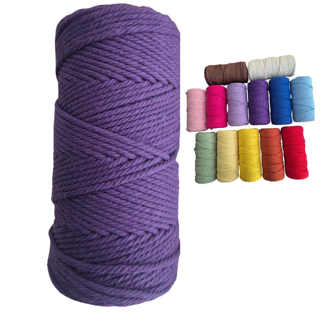 Natural Macrame Cord 2mm x 109yards, Colored Macrame Rope reyscled, Cotton Rope Macrame Yarn, Colorful Cotton Craft Cord for Wall Hanging, Plant Hangers, Crafts, Knitting