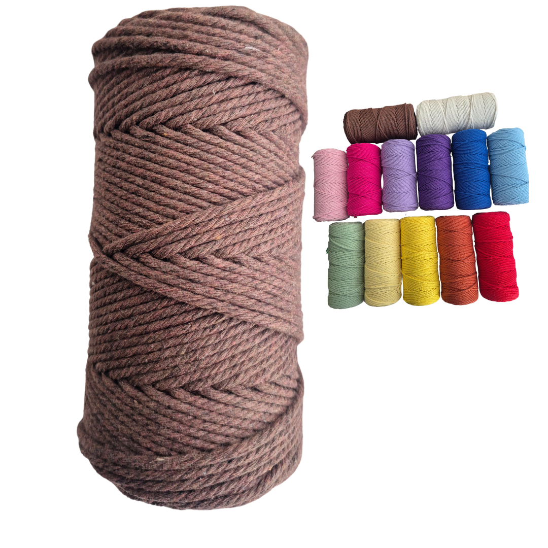 Natural Macrame Cord 2mm x 109yards, Colored Macrame Rope reyscled, Cotton Rope Macrame Yarn, Colorful Cotton Craft Cord for Wall Hanging, Plant Hangers, Crafts, Knitting